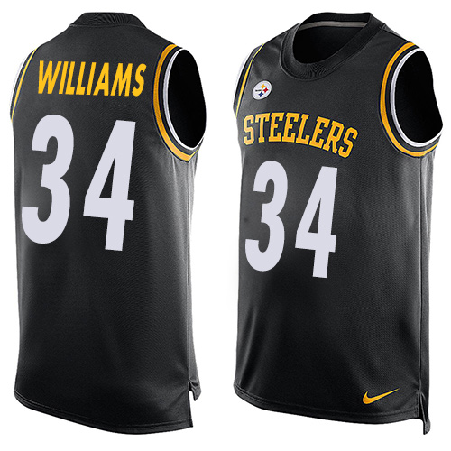 Men's Limited DeAngelo Williams Nike Jersey Black - #34 Player Name & Number Tank Top NFL Pittsburgh Steelers